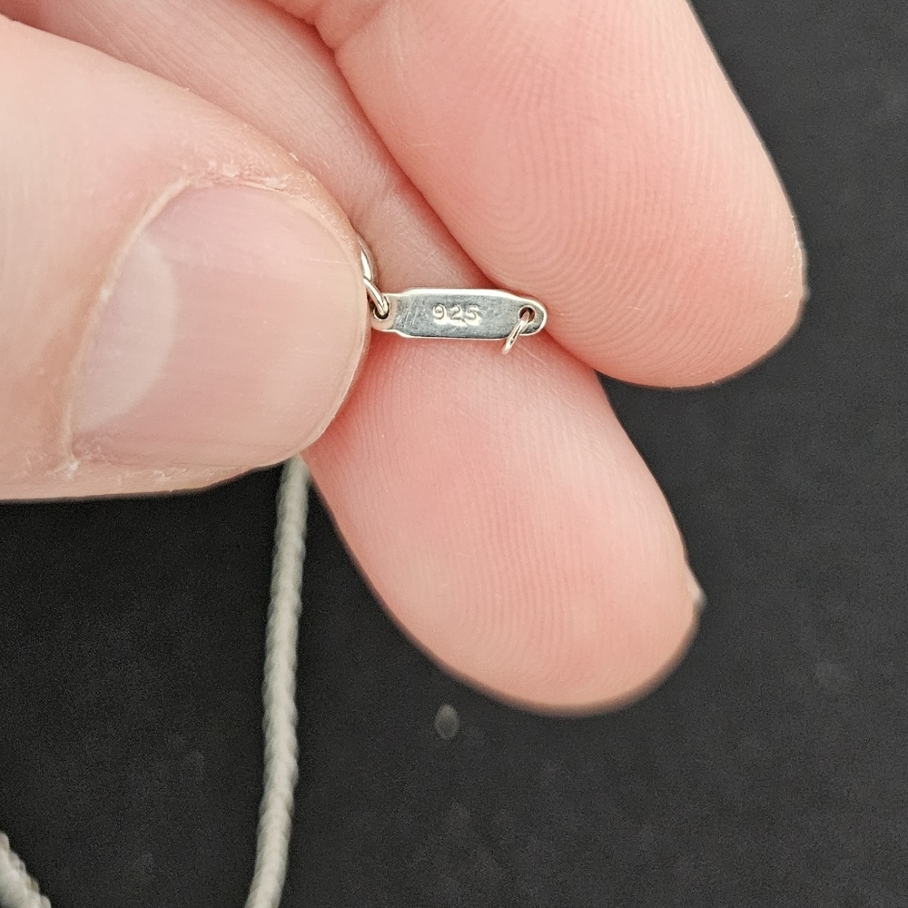 Tiffany & Co. Silver Letter Charm Necklace - Blue Pouch Included - Picture 5 of 6